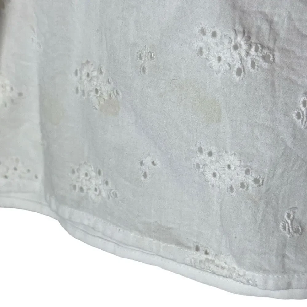 More To Come Samantha Eyelet White Mini Skirt XL FLAWS
